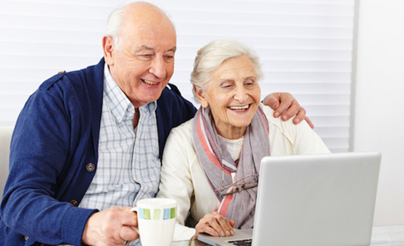 Senior Couple Buying Cars Online